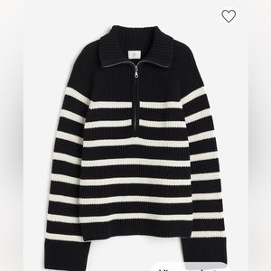 H&M Rib-knit Half-zip Sweater size S